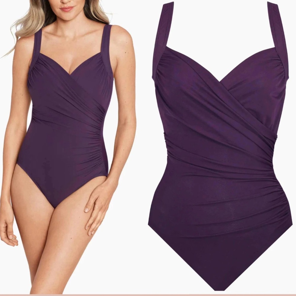 Miraclesuit Sanibel One Piece Size 10 Blackberry Purple
